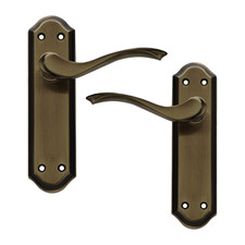 UAP York Polished Bronze Internal Door Handle Pair- Lever on Backplate Latch Set