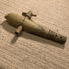 Antique Wooden Barrel Wine Beer Keg Tap Spout Spigot Bung Hole Wood 7" in length