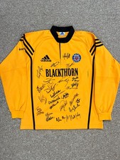 Rare Bath Rugby Autographed 2001 Adidas Away Blackthorn Yellow Long Sleeve Shirt