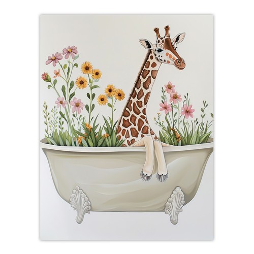 Cute boho giraffe bathtub - giraffe, in