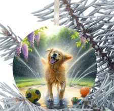Golden Retriever Dog Hanging Bauble Gift Present Decoration Christmas