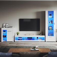 High Gloss LED Display Cupboard TV Unit Stand Cabinet Living Room Furniture Set