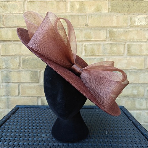 Reddish brown large fascinator