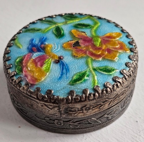 Vintage enamel trinket box - enamel,