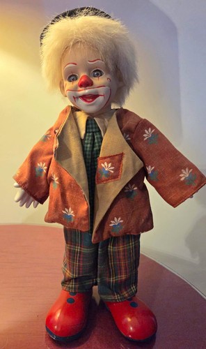 Cloth clown doll boy - clown, with