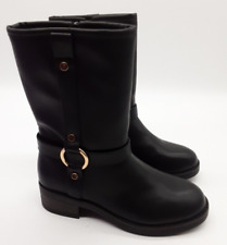 Womens Black Faux Leather