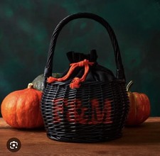 F&M FORTNUM AND MASON BLACK HALLOWEEN HAMPER BASKET 