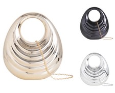 Women Bag Elegant Acrylic Clutch Vintage-Inspired Wavy Design Detachable Chain