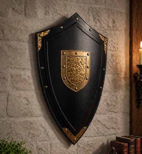 Medieval crusader shield - crusader, black