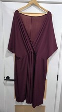 Yours Clothing Ribbed Midi Dress Burgundy Wine Red Size 30/32