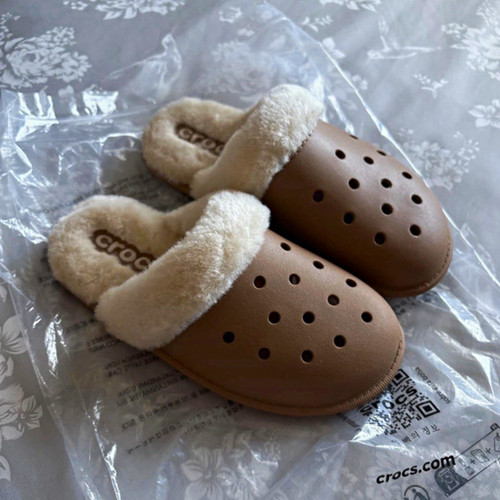Crocs classic fuzz scuff faux - crocs,