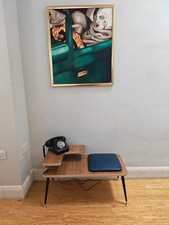 Mid Century 1950s/60s Atomic Telephone Hall Table and Seat Retro Vintage Retro