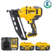 DeWalt DEWPDCN660N 18V XR BL 2nd Fix Finish Nailer + 2 x 5Ah Batteries & Charger