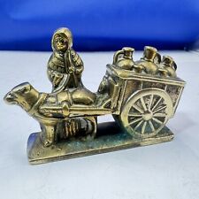 Horse and Cart Milk Churn VPRE Vintage Solid Brass Ornament collectable