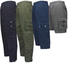 Convertible Cargo Trousers 3 in 1 Zip Off 3/4 Length and Shorts Plain Bottoms