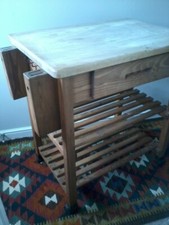 Butchers Trolley  : 86 cms high Wood Trolley,CASTORS,DRAWER,UNDERSHELVES ,STURDY