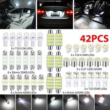 42PCS Car Interior T10 SMD LED Lights Dome Door Trunk License Plate Bulbs 6000K
