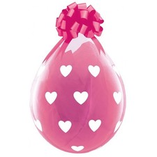 Qualatex 18" Clear Big Hearts Stuffing Balloons x5