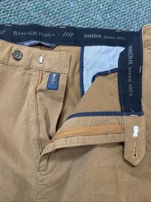Bruhl Stretch Cotton Relaxed Fit Trousers Size 40in L30 Brown Stretch Plus Men’s