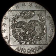 Andorra 2003 One Side Die Trial Strike in Lead Unique Coin WCA 8982