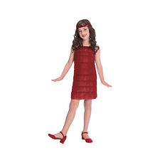 Amscan Girls 1920s Red Flapper Dress Gatsby Flapper Style Costume Age 6-8 Years