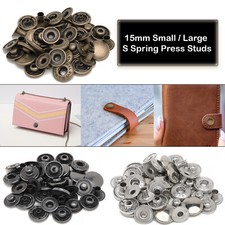 S Spring Press Studs PRYM Snap Fasteners Jackets Handbags Clothing Jackets 15mm