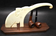 Art Deco Bakelite Pipe Rack Stand Shaped As An Elephant . Holds 4 Pipes . Rare