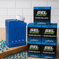 50,000-900,000 Blue Gelfire Ball Blaster Ammo, Splatter Ball Gun Gellets Refill