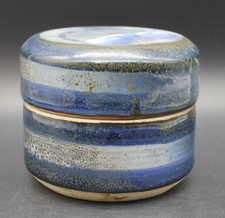 Studio Pottery Lidded Jar Blue