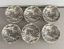 Myott Royal Mail 6 1/4 “ Cereal Berry Bowls Staffordshire Vintage Brown X 6