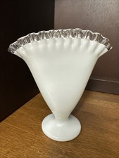 Fenton White Milk Glass Silver