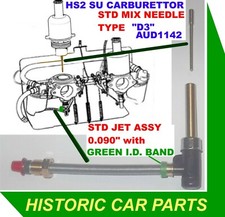 MG 1100 Mk 1 Mk 2 1962-71 - LH JET ASSY & STD D3 NEEDLE for Twin 1¼” SU Carbs