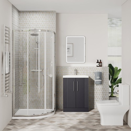 Squared 600mm black vanity - 600mm,