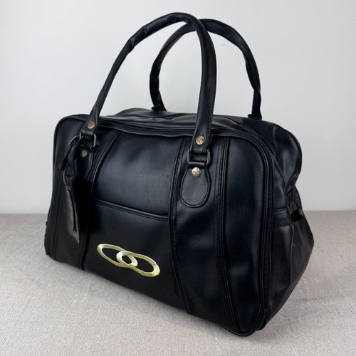 Vintage black leather travel - vintage,