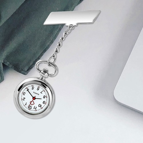 Metal nurse watch brooch - watch,