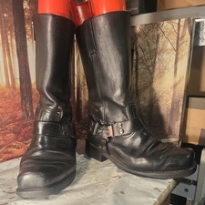 Harley Davidson Mens Black Leather Biker Boots Size UK 11