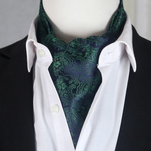 Green blue paisley ascot - paisley,