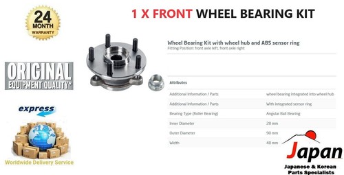 Front axle wheel bearing - 1x,