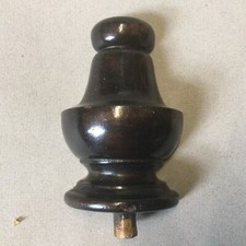 Furniture Finial Antique Wooden Pillar Turned Cabinet Flat Back Salvaged