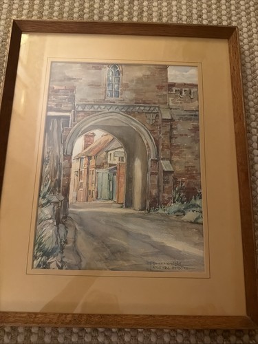 Framed vintage watercolour - vintage,