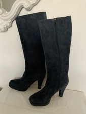 Ladies HOBBS Blue Knee High Suede Boots Uk 6 / 39 Great Condition