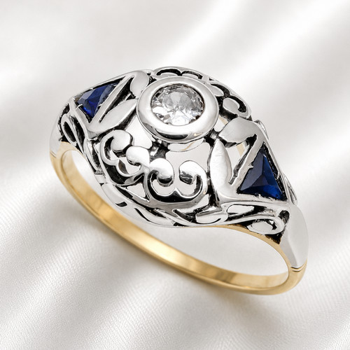 Antique art deco 18ct gold - art,