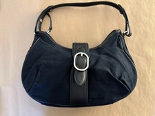 Agnes b voyage Black Canvas And Leather Shoulder Bag. Made In Japan. Excellent
