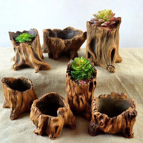 Stump pot large driftwood - pot,