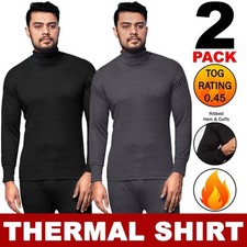 2 Pack Mens High Neck Thermal