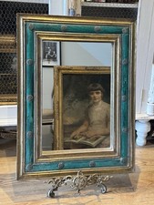 Green & Gilt Painted Wall Mirror