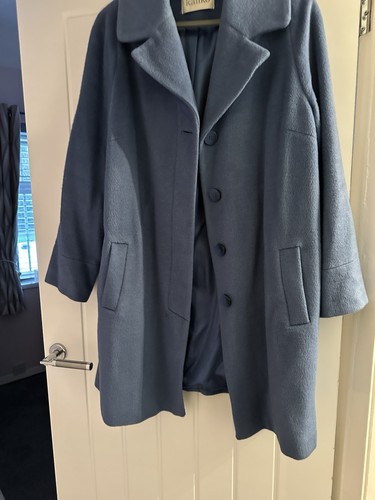 Women woollen blue coat - blue,