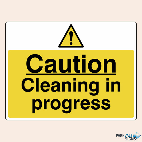 Caution cleaning progress - in,