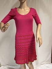 Missoni Knit Dress with Slip Lining, Short Sleeve Pink Dress. Size USA 4