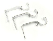 3 x Chrome Silver Curtain Pole